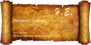 Hevesi Emese névjegykártya